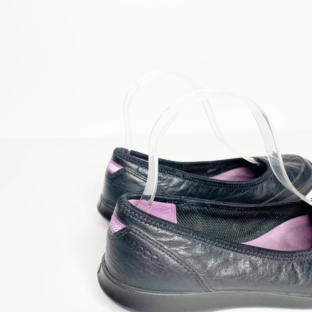 ecco Sense Flat women's black leather comfort lightweight breathable 37 US 6 6.5 - Picture 3 of 6